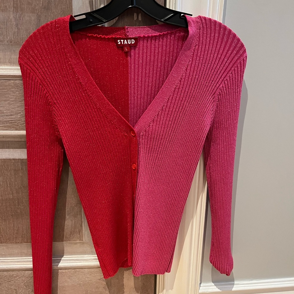 Staud Women's Red and Pink Sweater
